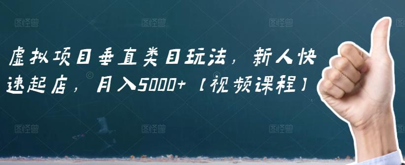 虚拟项目垂直类目玩法，新人快速起店，月入5000+【视频课程】-网创社区