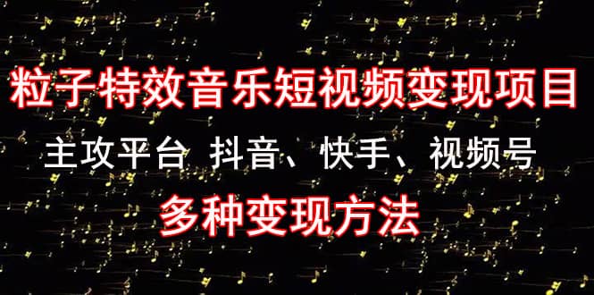《粒子特效音乐短视频变现项目》主攻平台 抖音、快手、视频号 多种变现方法-网创社区