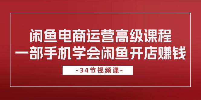 闲鱼电商运营高级课程，一部手机学会闲鱼开店赚钱（34节课）-网创社区
