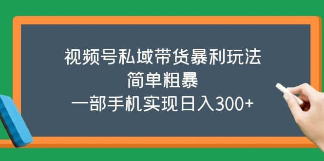 视频号私域带货暴利玩法，简单粗暴-网创社区