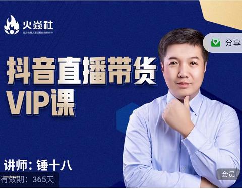 锤十八-抖音直播带货VIP课，专注直播带货有效盈利模式-网创社区