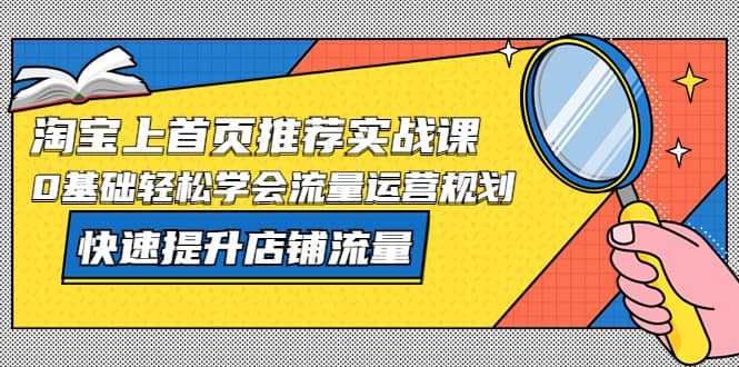 淘宝上首页/推荐实战课：0基础轻松学会流量运营规划，快速提升店铺流量-网创社区
