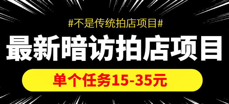 【信息差项目】最新暗访拍店项目，单个任务15-35元（不是传统拍店项目）-网创社区