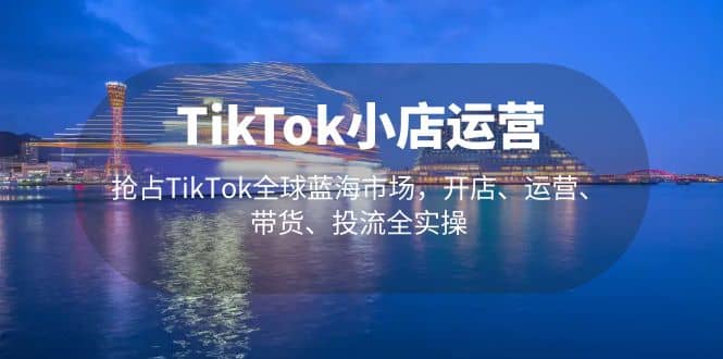 TikTok小店运营 抢占TikTok全球蓝海市场，开店、运营、带货、投流全实操-网创社区