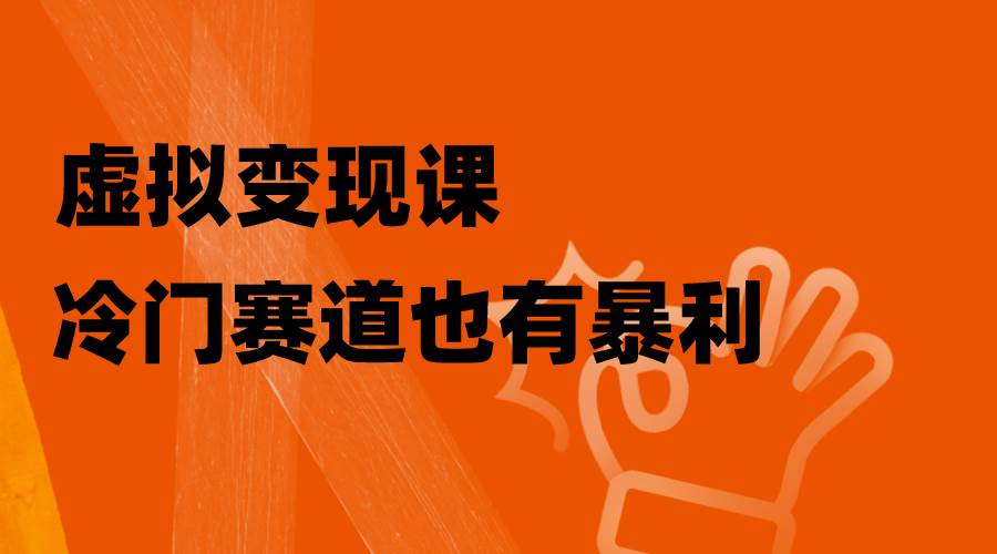 虚拟变现课，冷门赛道也有暴利，手把手教你玩转冷门私域-网创社区