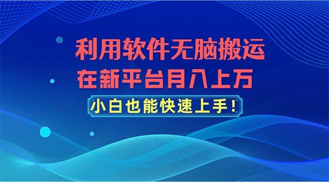 利用软件无脑搬运，在新平台月入上万，小白也能快速上手-网创社区