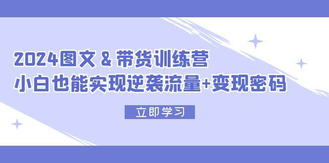 2024 图文+带货训练营，小白也能实现逆袭流量+变现密码-网创社区