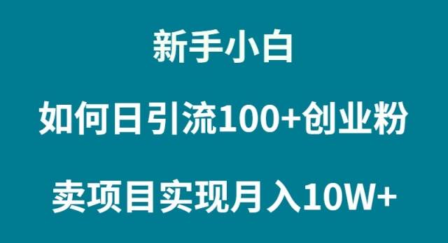 新手小白如何通过卖项目实现月入10W+-网创社区