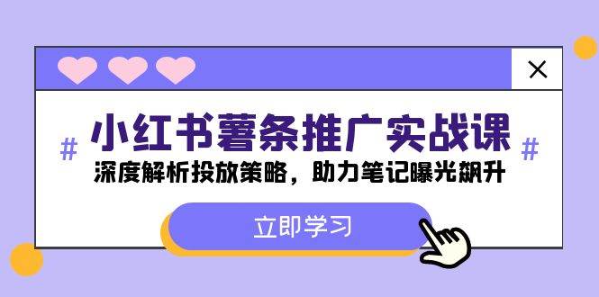 小红书-薯 条 推 广 实战课：深度解析投放策略，助力笔记曝光飙升-网创社区