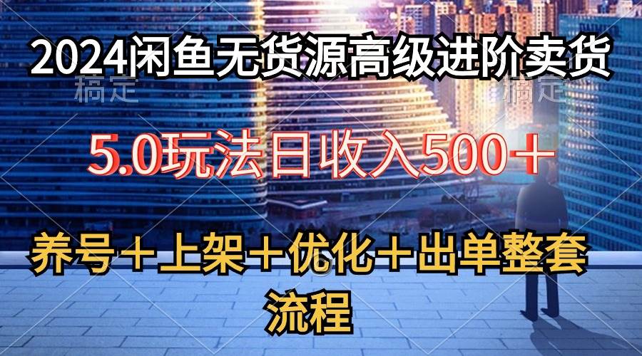 2024闲鱼无货源高级进阶卖货5.0，养号＋选品＋上架＋优化＋出单整套流程-网创社区