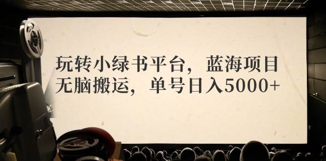 玩转小绿书平台，蓝海项目，无脑搬运，单号日入5000+-网创社区