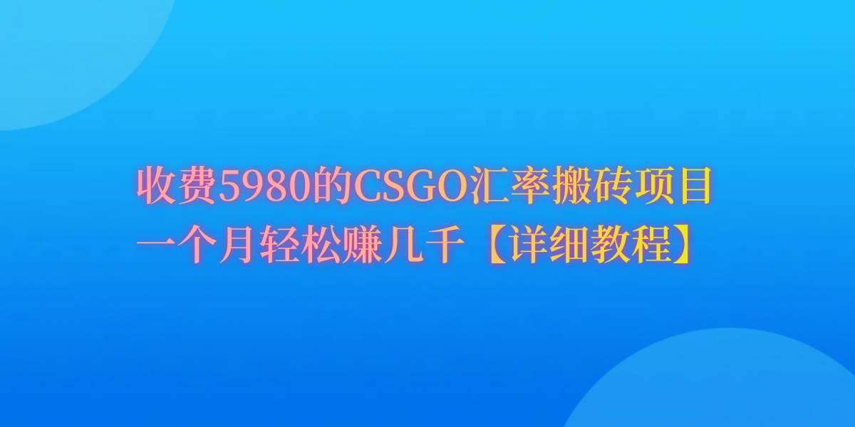 CSGO装备搬砖，月综合收益率高达60%，你也可以！-网创社区