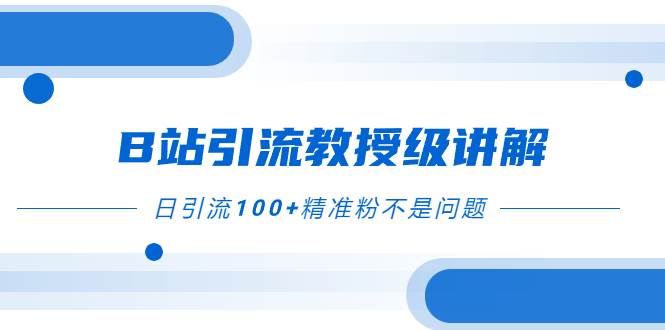 B站引流教授级讲解，细节满满，日引流100+精准粉不是问题-网创社区