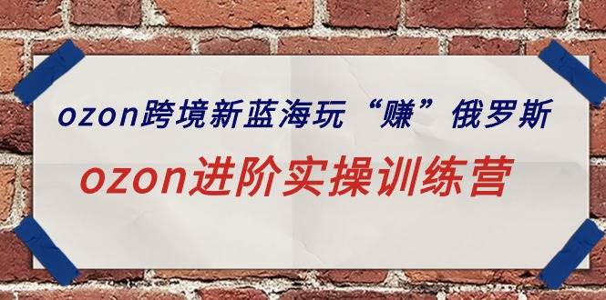 ozon跨境新蓝海玩“赚”俄罗斯，ozon进阶实操训练营-网创社区