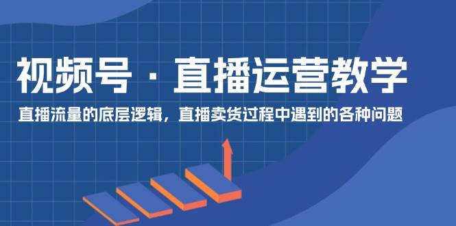 视频号 直播运营教学：直播流量的底层逻辑，直播卖货过程中遇到的各种问题-网创社区