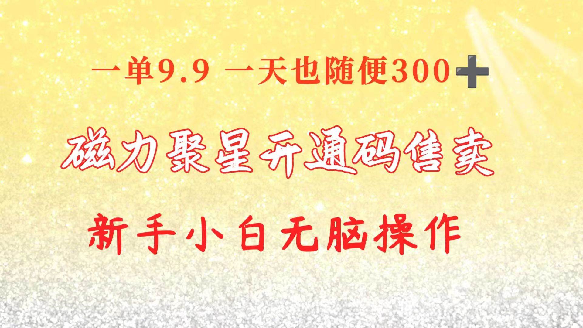 快手磁力聚星码信息差 售卖  一单卖9.9  一天也轻松300+ 新手小白无脑操作-网创社区