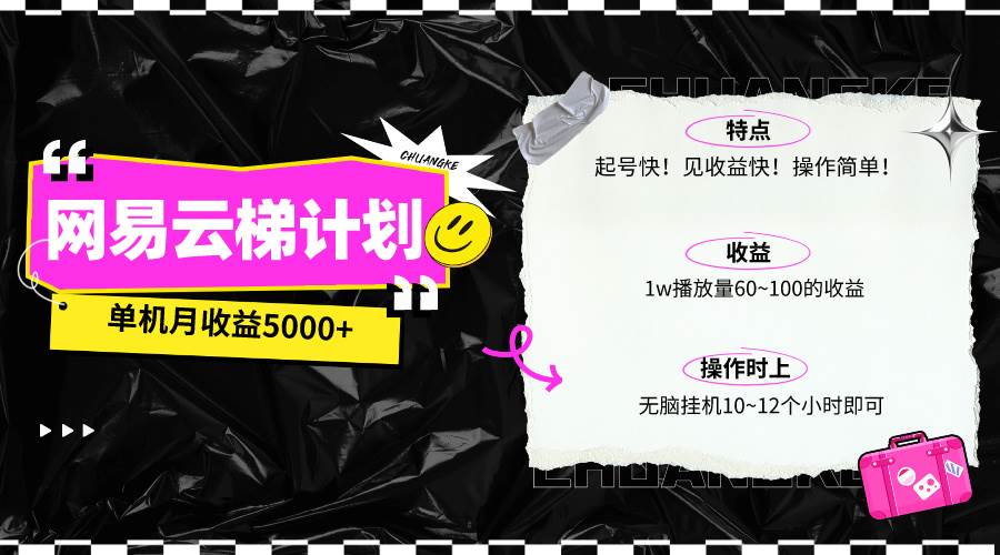 最新网易云梯计划网页版，单机月收益5000+！可放大操作-网创社区