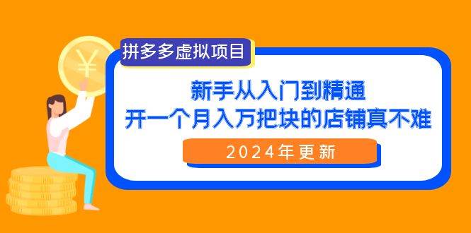 拼多多虚拟项目：入门到精通，开一个月入万把块的店铺 真不难（24年更新）-网创社区