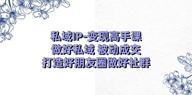 私域IP-变现高手课：做好私域 被动成交，打造好朋友圈做好社群（18节）-网创社区