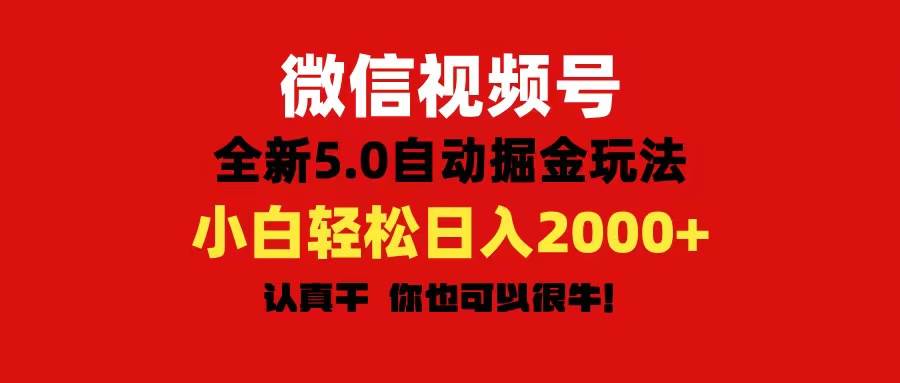 微信视频号变现，5.0全新自动掘金玩法，日入利润2000+有手就行-网创社区