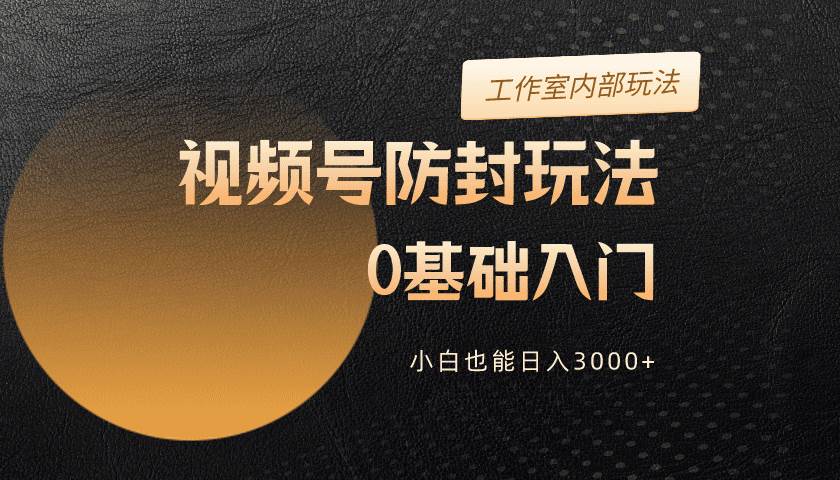 2024视频号升级防封玩法，零基础入门，小白也能日入3000+-网创社区
