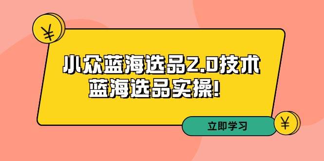 拼多多培训第33期：小众蓝海选品2.0技术-蓝海选品实操！-网创社区