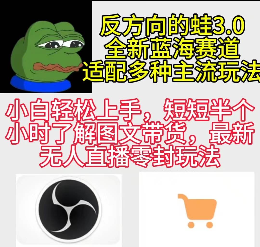 反方向的蛙3.0，图文最新玩法，变现多元化，新蓝海项目，小白轻松上手-网创社区