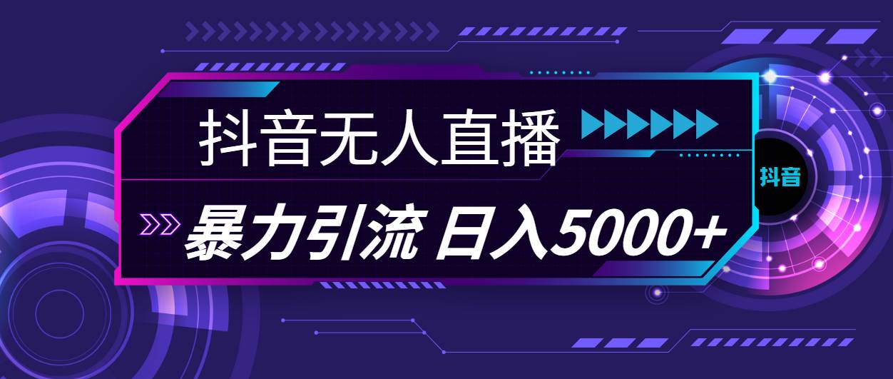 抖音无人直播，暴利引流，日入5000+-网创社区