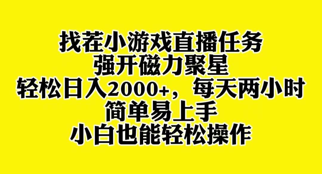 找茬小游戏直播，强开磁力聚星，轻松日入2000+，小白也能轻松上手-网创社区