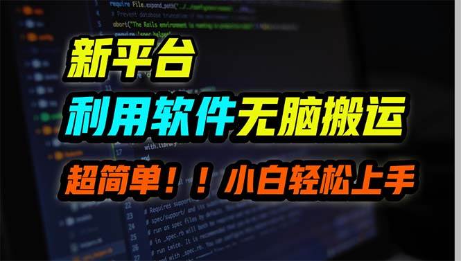 新平台用软件无脑搬运，月赚10000+，小白也能轻松上手-网创社区