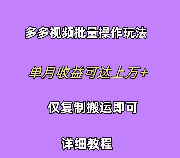 拼多多视频带货快速过爆款选品教程 每天轻轻松松赚取三位数佣金 小白必…-网创社区