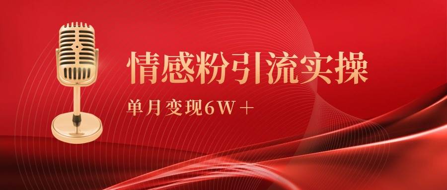 单月变现6w+，情感粉引流变现实操课-网创社区