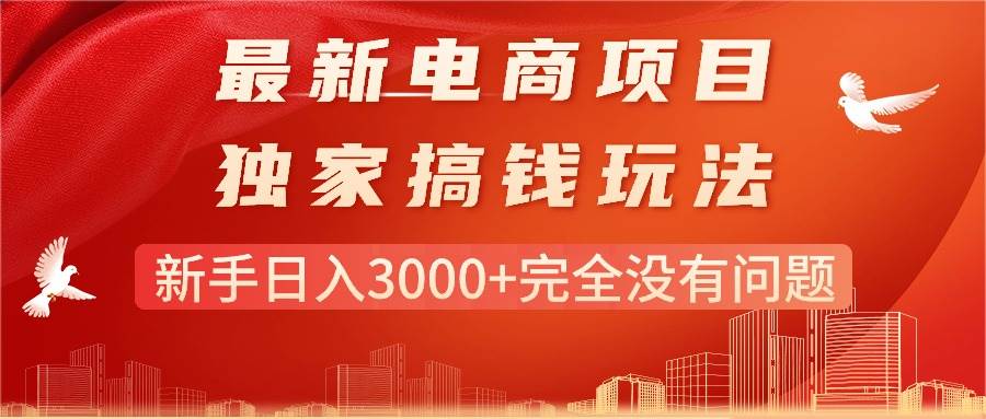 最新电商项目-搞钱玩法，新手日入3000+完全没有问题-网创社区