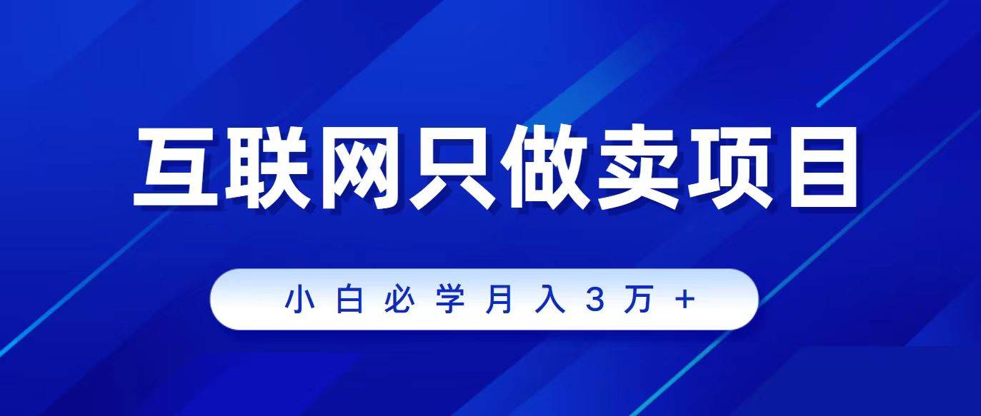 互联网的尽头就是卖项目，被割过韭菜的兄弟们必看！轻松月入三万以上！-网创社区