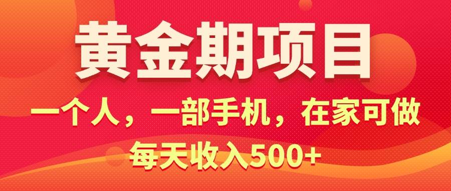 黄金期项目，电商搞钱！一个人，一部手机，在家可做，每天收入500+-网创社区