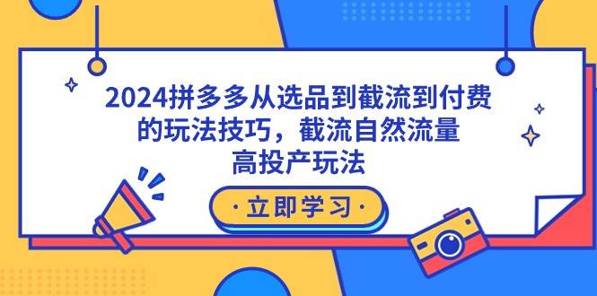 2024拼多多从选品到截流到付费的玩法技巧，截流自然流量玩法，高投产玩法-网创社区