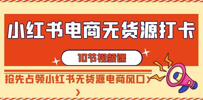 小红书电商-无货源打卡，抢先占领小红书无货源电商风口（10节课）-网创社区