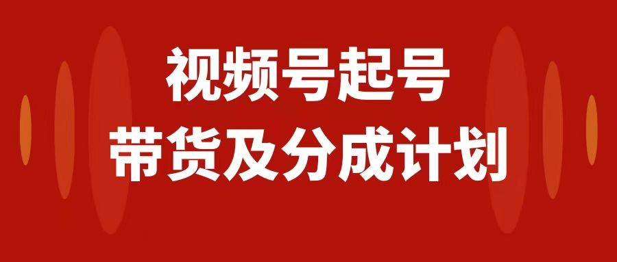 视频号快速起号，分成计划及带货，0-1起盘、运营、变现玩法，日入1000+-网创社区