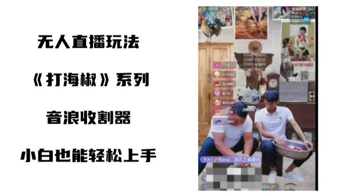 打海椒无人直播整蛊项目，小白轻松上手撸音浪收割器（教程+工具+素材）-网创社区