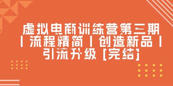 虚拟电商训练营第三期丨流程精简丨创造新品丨引流升级 [完结]-网创社区