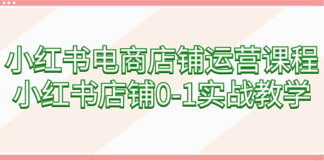 小红书电商店铺运营课程，小红书店铺0-1实战教学（60节课）-网创社区