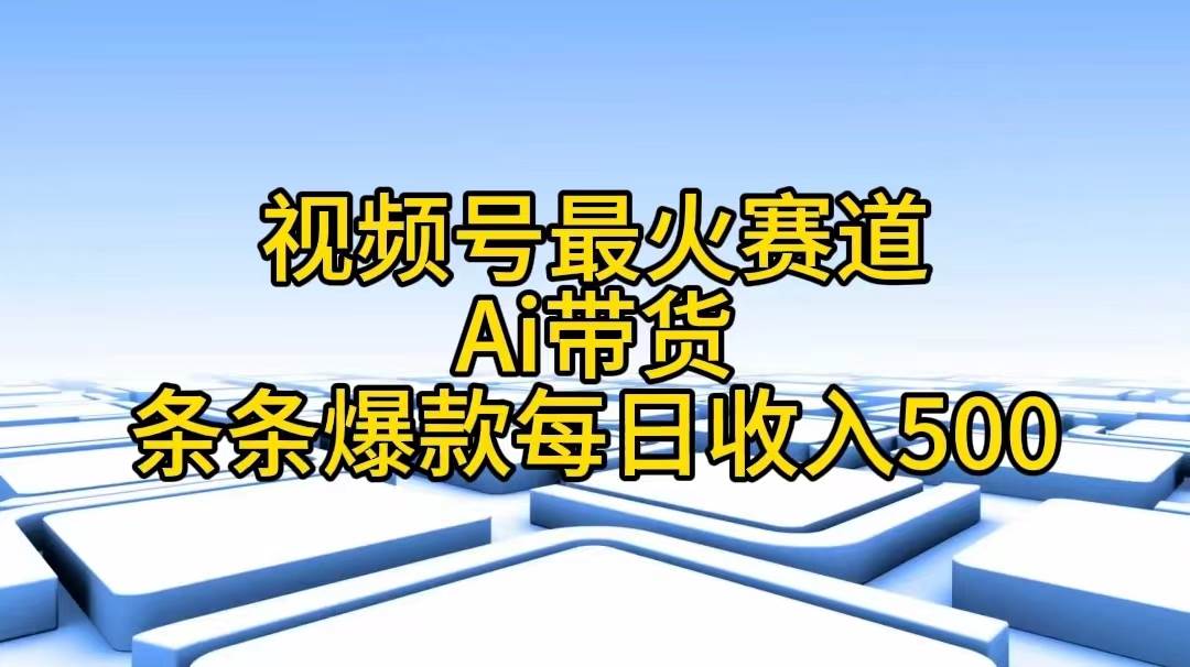 视频号最火赛道——Ai带货条条爆款每日收入500-网创社区