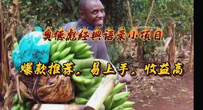 奥德彪经典语录小项目，爆款推荐，易上手，收益高-网创社区