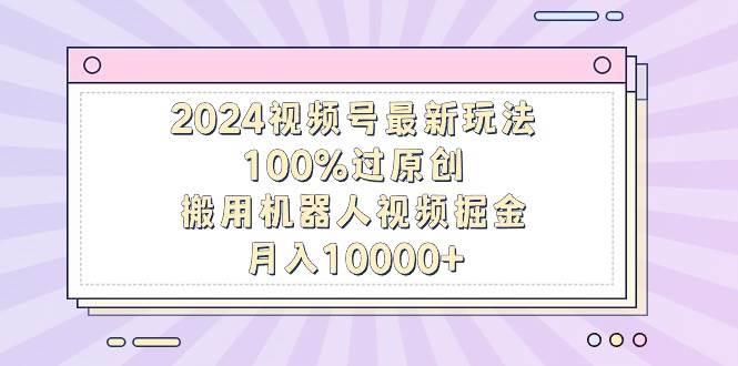 2024视频号最新玩法，100%过原创，搬用机器人视频掘金，月入10000+-网创社区