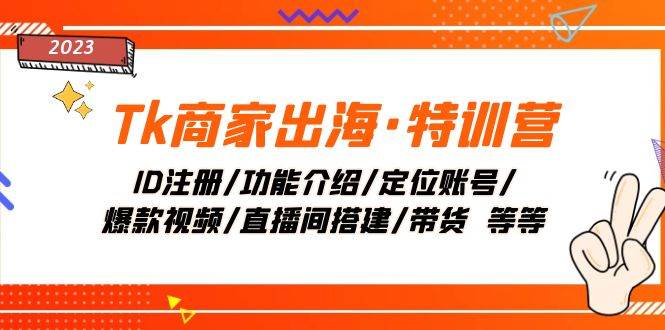 Tk商家出海·特训营：ID注册/功能介绍/定位账号/爆款视频/直播间搭建/带货-网创社区