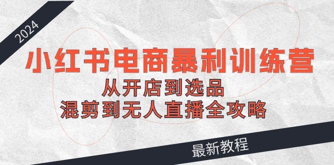2024小红书电商暴利训练营：从开店到选品，混剪到无人直播全攻略-网创社区