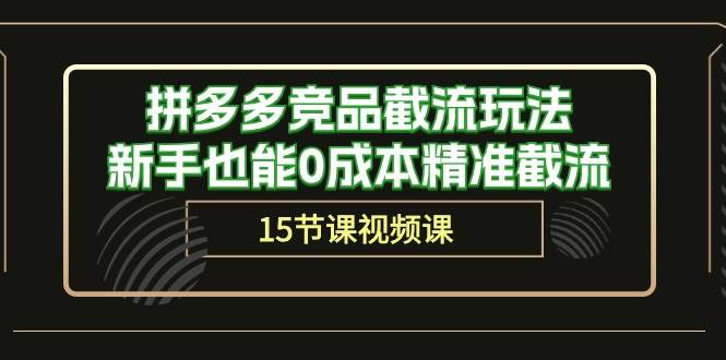拼多多竞品截流玩法，新手也能0成本精准截流（15节课）-网创社区