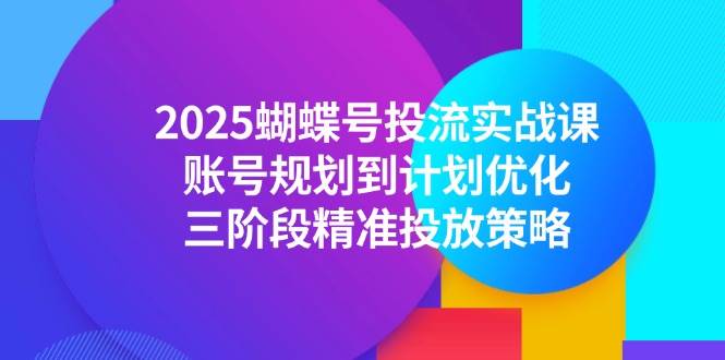 （14987期）2025蝴蝶号投流实战课，账号规划到计划优化，三阶段精准投放策略-网创社区