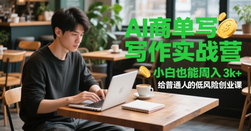 AI商单写作实战营，小白也能周入3k+，给普通人的低风险创业课-网创社区
