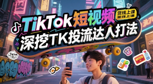 TikTok短视频带货线上课，深挖TK投流达人打法-网创社区